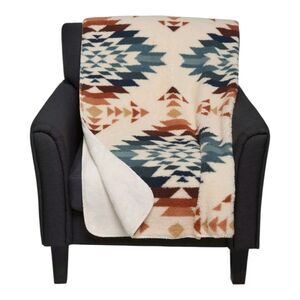 New Aztec Pendleton Sherpa Fleece Southwest Throw Blanket 50x70